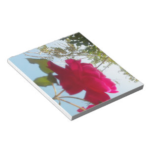 Himmlisches Blut: Eine Rose gegen den Himmel Notizblock