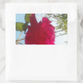 Himmlisches Blut: Eine Rose gegen den Himmel Rechteckiger Aufkleber (Tasche)