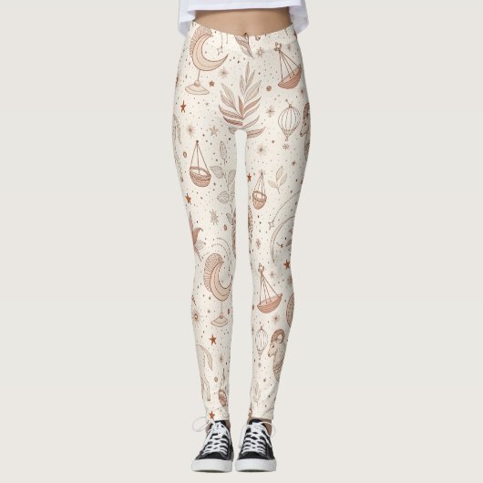 Himmlisches botanisches Muster (1) Leggings (Vorderseite)
