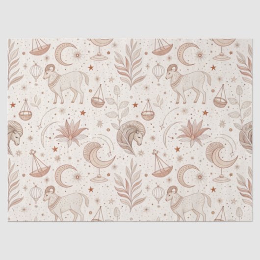 Himmlisches botanisches Muster (1) Seidenpapier (Vorderseite)