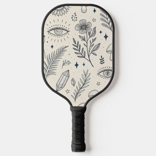Himmlisches botanisches Muster (4) Pickleball Schläger (Vorderseite)