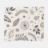 Himmlisches botanisches Muster (6) Fleecedecke (Vorderseite (Horizontal))