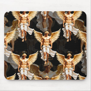 Himmlisches Design mit goldenem Engel-Muster Mousepad
