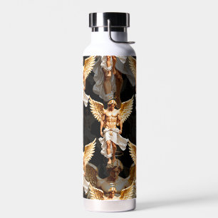 Himmlisches Design mit goldenen Engeln Muster Trinkflasche