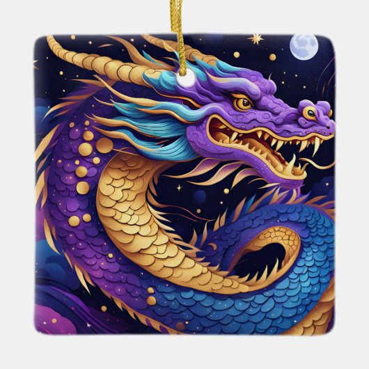 himmlisches Drachenornament Keramikornament (Vorderseite)