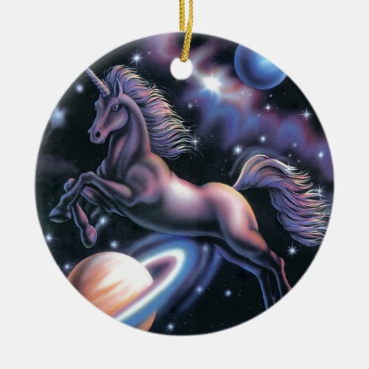 Himmlisches Einhorn Keramik Ornament (Vorne)