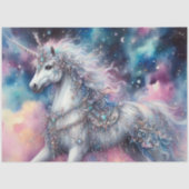 Himmlisches Einhorn Märchen Dekoratives Decoupage- Seidenpapier (Vorderseite)