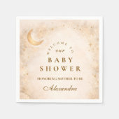 Himmlisches Elfenbeingold Baby Shower Serviette (Vorderseite)