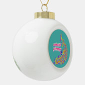 himmlisches Gefieder Keramik Kugel-Ornament (Links)