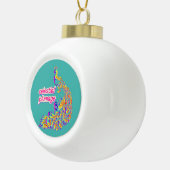 himmlisches Gefieder Keramik Kugel-Ornament (Rechts)