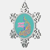 himmlisches Gefieder Schneeflocken Zinn-Ornament (Rechts)