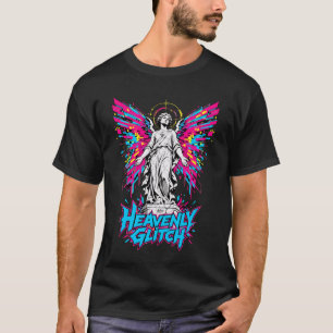 Himmlisches Glitch Cyber-Engel-Statue Grafik-T-Shi T-Shirt