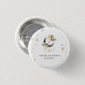 Himmlisches Gold Mond Sterne Button (Vorne & Hinten)