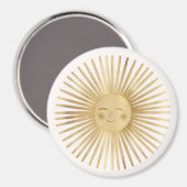 Himmlisches Gold Sonne Glücklich Sonnenschein Boho Magnet (Vorderseite/Rückseite)