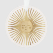 Himmlisches Gold Sonne Glücklich Sonnenschein Boho Ornament (Vorderseite)