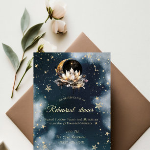 Himmlisches Gold Sonne, Mond, Sterne Lotus Nachthi Einladung