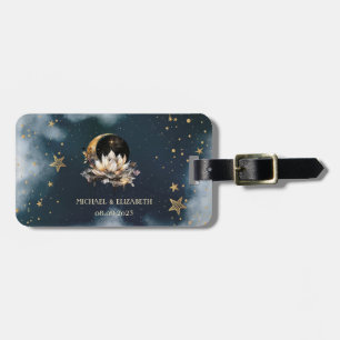 Himmlisches Gold Sonne,Mond,Sterne Lotus Nachthimm Gepäckanhänger