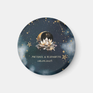 Himmlisches Gold Sonne,Mond,Sterne Lotus Nachthimm Magnet
