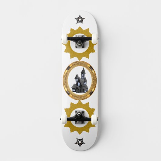 Himmlisches goldenes Sonnenschutzvektor-Design  Skateboard (Vorderseite)