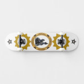 Himmlisches goldenes Sonnenschutzvektor-Design  Skateboard (Horizontal)