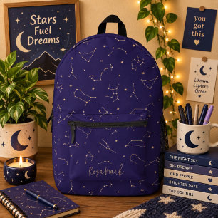 Himmlisches Goldstern-Sonnenfinsternis-Thema Bedruckter Rucksack