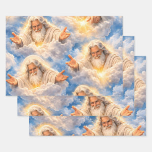Himmlisches göttliches Willkommen Einwickelpapier Geschenkpapier Set