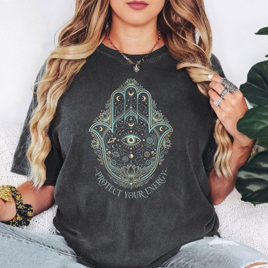 Himmlisches Hamsa-Hand-Böser-Blick-Schutz-Design T-Shirt