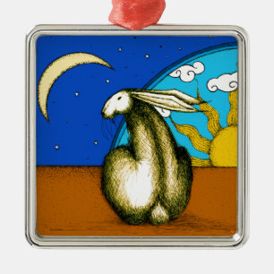 HIMMLISCHES HÄSCHEN SILBERNES ORNAMENT