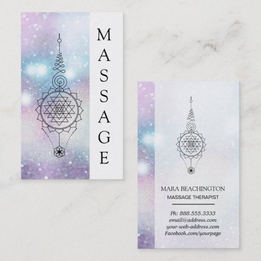 *~* himmlisches heiliges Geometrie-Massage-Nirwana Visitenkarte (Vorne/Hinten)
