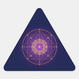 Himmlisches Heiliges Mandala – Mystische Geometrie Dreieckiger Aufkleber