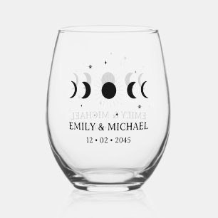Himmlisches Hochzeitsgeschenk Stielwein Glas