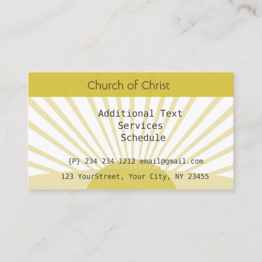 Himmlisches Kreuz Visitenkarte (Rückseite)