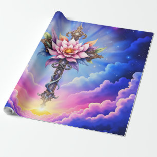 Himmlisches Lotus-Kreuz  Geschenkpapier