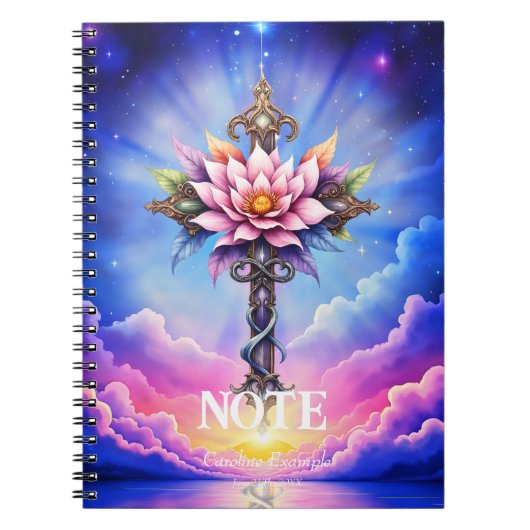 Himmlisches Lotus-Kreuz Notizblock (Vorderseite)