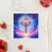 Himmlisches Lotus-Kreuz Serviette (Beispiel)