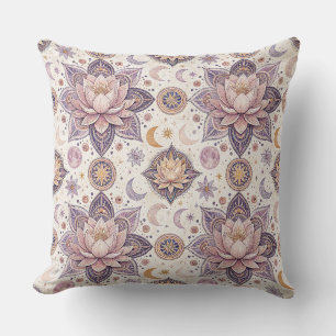Himmlisches Lotus-Mandala Spirituelles Designmuste Kissen