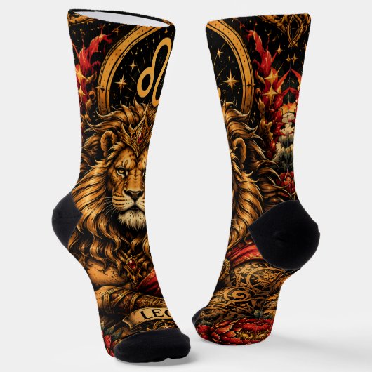 Himmlisches männliches Sternzeichen Löwe-Design Socken (Gewinkelt)
