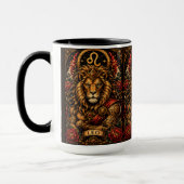 Himmlisches männliches Sternzeichen Löwe-Design Tasse (Links)