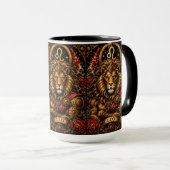 Himmlisches männliches Sternzeichen Löwe-Design Tasse (VorderseiteRechts)