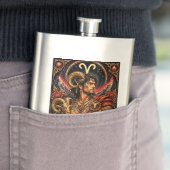 Himmlisches männliches Sternzeichen Widder Design Flachmann (Beispiel)