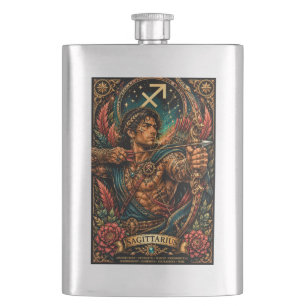 Himmlisches männliches Zodiac Schütze Design Flachmann