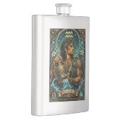 Himmlisches männliches Zodiak Wassermann-Design Flachmann (Rechts)