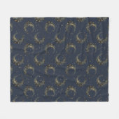 Himmlisches Mondgold Sternennachtmuster Fleecedecke (Vorderseite (Horizontal))
