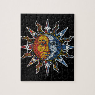 Himmlisches Mosaik Sun und Mond Puzzle