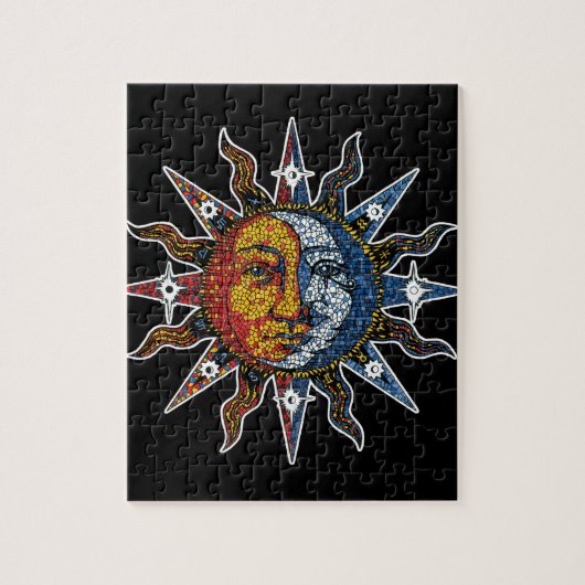 Himmlisches Mosaik Sun und Mond Puzzle (Vertikal)