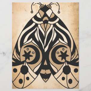 Himmlisches mystisches Vintage-Motten-Scrapbook-Pa