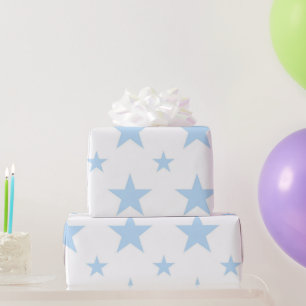 Himmlisches, pastellblaues Sternenmuster Frühling Geschenkpapier