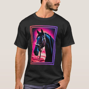Himmlisches Pferd Schönheit Majestätisches Schwarz T-Shirt