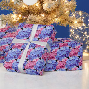 Himmlisches Pink und Baby Blue Hydrangeas Geschenkpapier