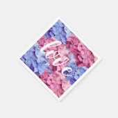 Himmlisches Pink und Baby Blue Hydrangeas Serviette (Ecke)